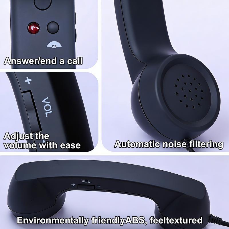 2026 New Retro Phone Handset for iPhone Type-C Wired Handset Landline Handle Receiver Ergonomic Design for Video Conferences Calls Meetings 2026 New Retro Phone Handset for iPhone Type-C Wired Handset Landline Handle Receiver Ergonomic Design for Video Conferences Calls Meetings