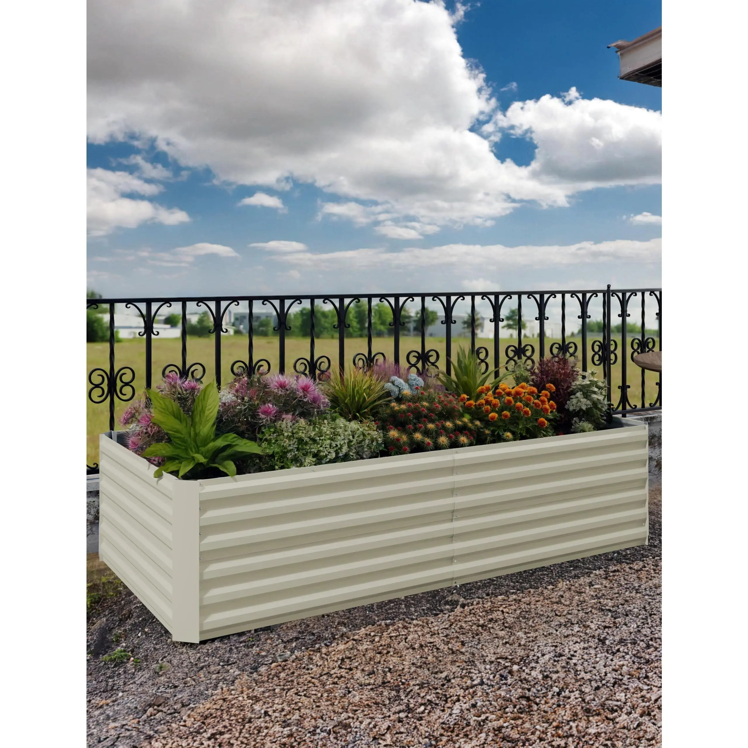 Galvanized Raised Garden Bed – 6x3x2 ft Metal Planter Box, 0.5mm Thick, Rust-Resistant Square Design – Easy Assembly – Perfect for Vegetables, Flowers & Herbs – Beige – Durable Outdoor Gardening for Patio, Backyard, Garden – Grow More, Effortlessly!