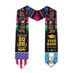 Personalized Guatemalan American Flag Graduation Sash 2026, Guatemala Graduation Stole, Guatemalan Graduation 2026, Custom Graduation Stole