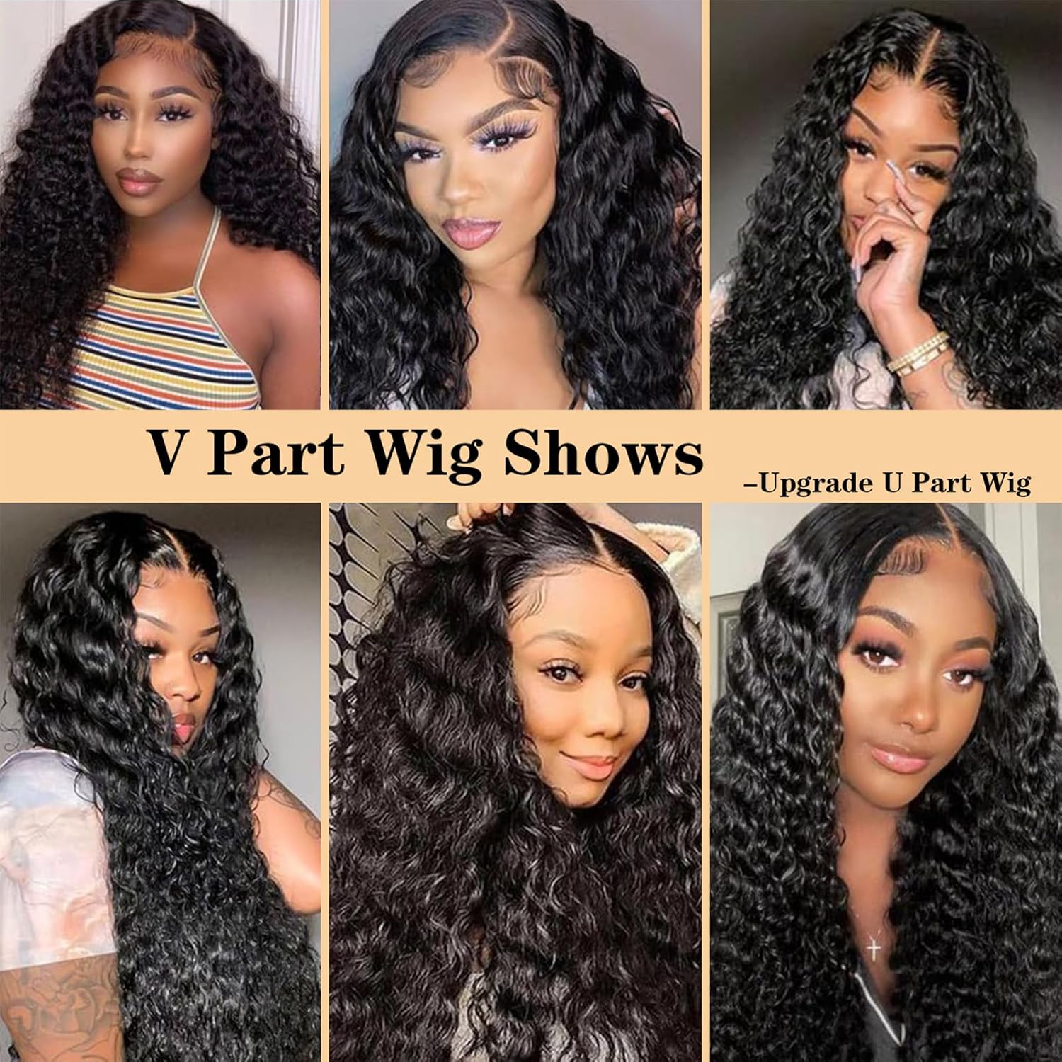 V Part Wig Human Hair Body Wave 180% Density Glueless Upgrade U Part Wig with Drawstring Natural Black No Leave Out No Sew In V Shape Clip In Half Wig for Women Beginner Friendly #DealsForYouDays