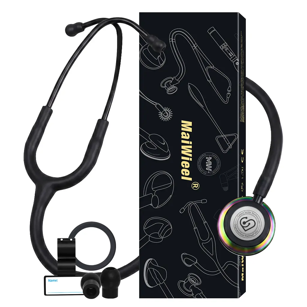 MaiWieel Lightweight Classic Double-Sided Head Medical Stethoscope - Soft Ear Tips for Healthcare Professionals, Durable Alloy Chestpiece, Versatile Design, Multiple Color Options, Reliability, Earpieces
