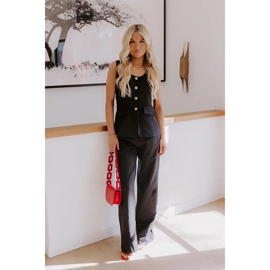 Boss Babe Wide Leg Jumpsuit in Black