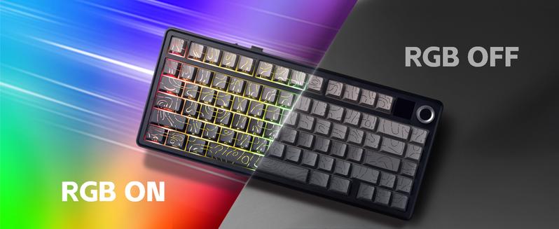 Aula F75 MAX Wireless Mechanical Keyboard with TFT Screen and Knob, Gasket Gaming Keyboard in 75% Layout, Hot Swappable, RGB Backlight, for  Multimedia ScrolWheel, creamy keyboards