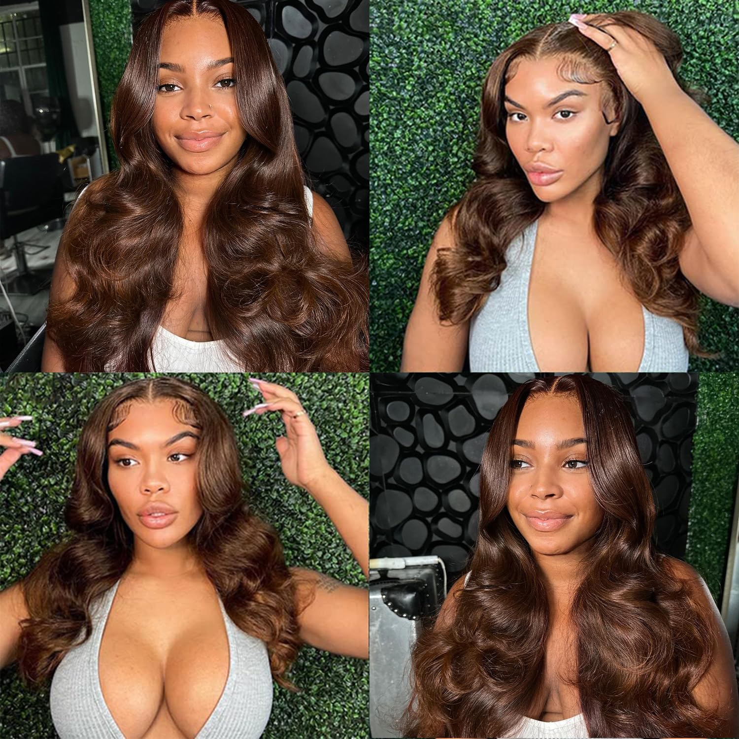 Bling Hair Body Wave 13x6 13x4 HD Transparent Lace Front Wig Natural Black Hot Red and Chocolate Brown Color Wig Pre Plucked 99J Burgundy and Reddish Brown Lace Frontal Human Hair Wigs For Women 180% Density