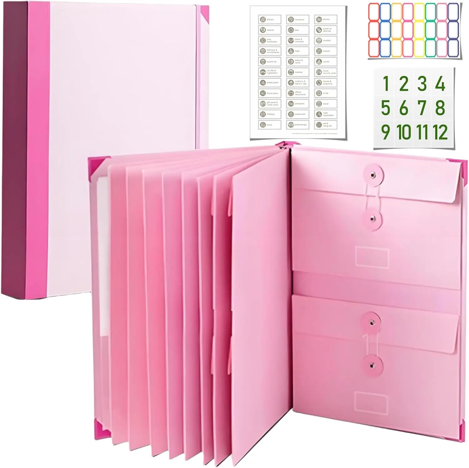 Accordion File Organizer Manila Folder for Important Documents Storage,Passport,Birth Certificates,Tax & Legal Papers Organizer for Home Office,Moving & Travel Organization