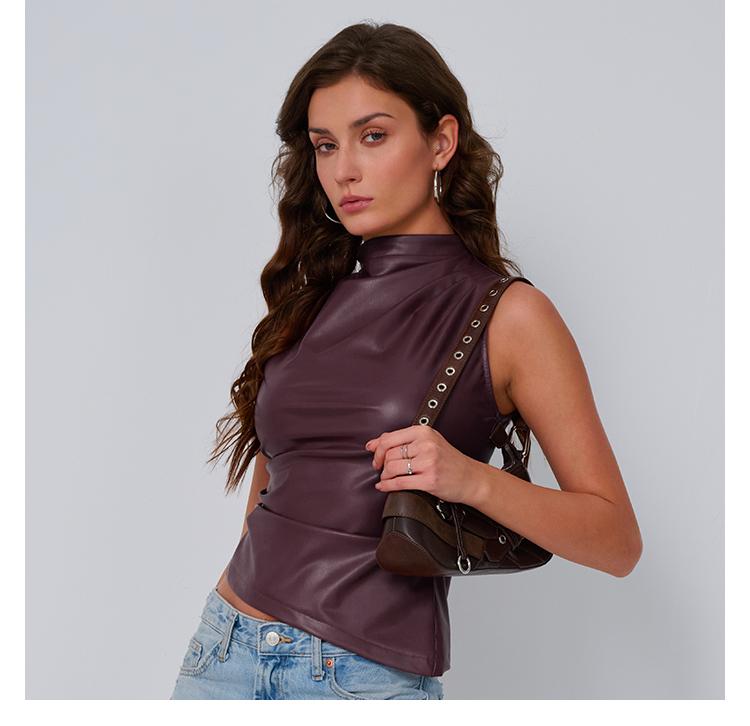 Trendy Queen Chic Leather Vest - Edgy & Versatile-Perfect for Cool Girls