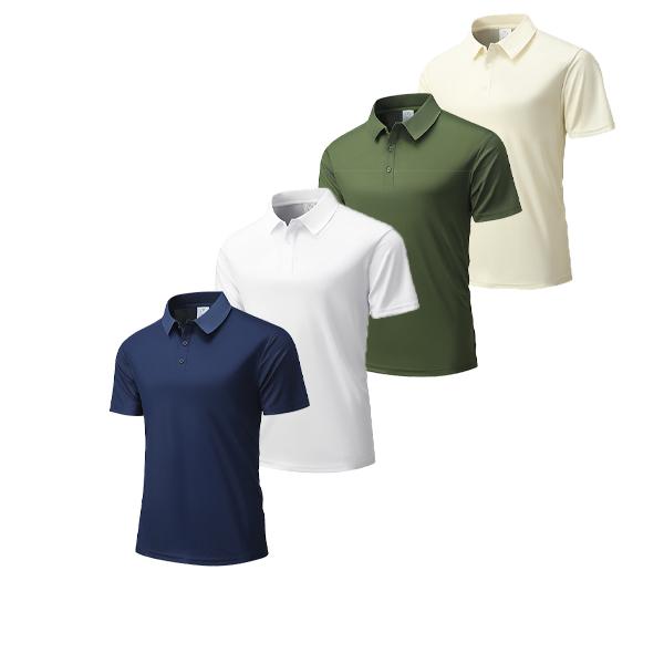 4-Pack Basic Solid Color Breathable Polo Shirts