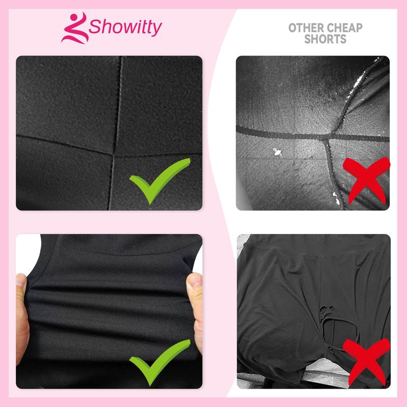Showitty 3 Pack Biker Shorts for Women(Reg & Plus Size) - 5"/8" High Waist Tummy Control Shorts for Workout Gym