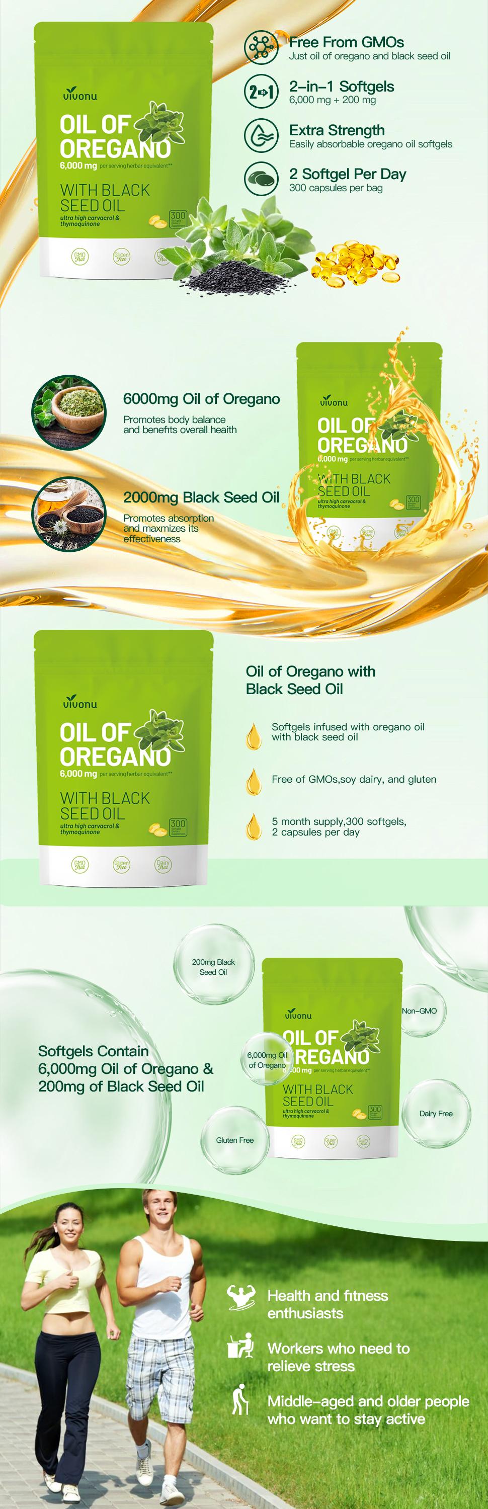 Oil of Oregano 300 Capsules with Black Seed Oil | Natural Antioxidants for Fitness | Nutritional Support | Highly Effective Botanicals Edible Dietary Supplement Oil of Oregano 300 Capsules with Black Seed Oil | Natural Antioxidants for Fitness | Nutritional Support | Highly Effective Botanicals Edible Dietary Supplement