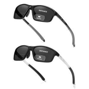 2pcs Bifocal Reading Sunglasses Men Women Sun Glasses Sports Style Fishing/Driving UV400 Readers Spring Hinge EyewearLK6098