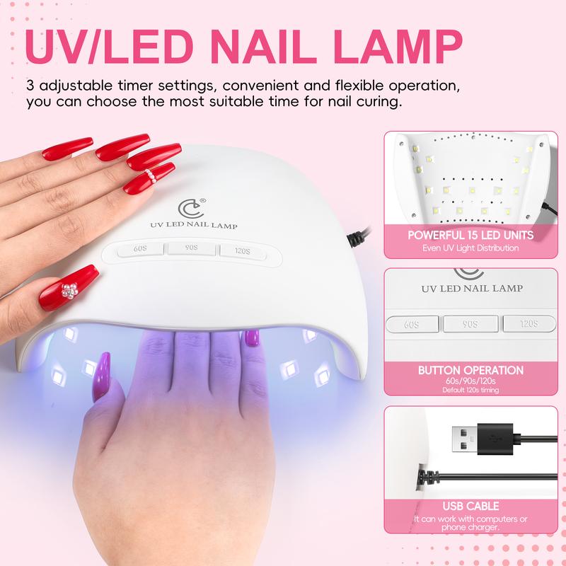 COSCELIA Acrylic Nail Kit for Beginners with Everything Professional Acrylic Powder Drill UV Light Glitter Decoration Set Complete Nail Art Kit for Home Salon Design Youth Friendly