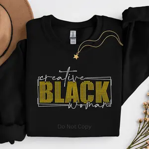 Creative Black Woman  Rhinestone Transfer