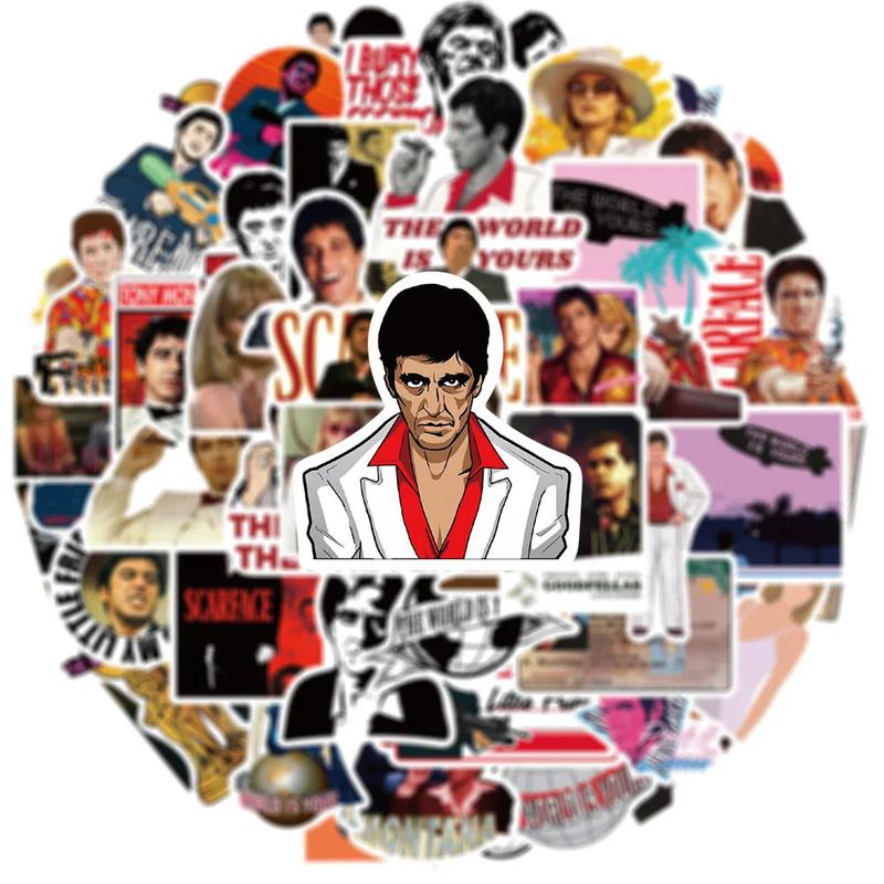 10/30/50pcs Movie Scarface Stickers Cool Graffiti Laptop Motorcycle Car Waterproof Cartoon Decals Toys Vinyl Sticker Wholesale