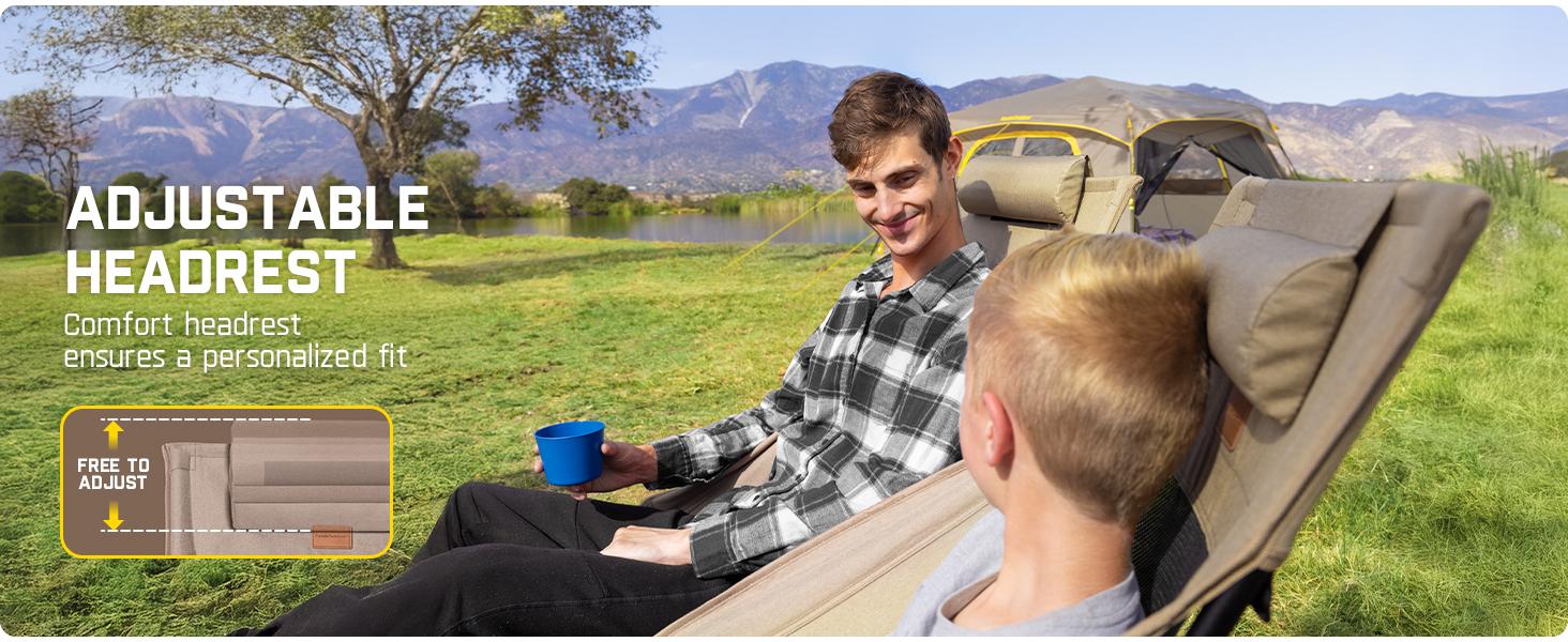 Fanttik Outdoor Zeta L8 Max Rocker Camping Chair, Multi-Angle Adjustable Camping Chair Supports 250 lbs, Portable & Lightweight, Comfort-Driven Design, High Strength Camping Chair