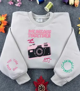 Embroidered Kiss All The Tine Sweatshirt - Pop Music Inspired