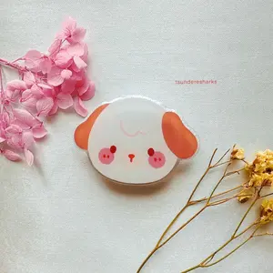 Brown Ear Puppy Dog Phone Grip Holder Tablet Stand | GripTok