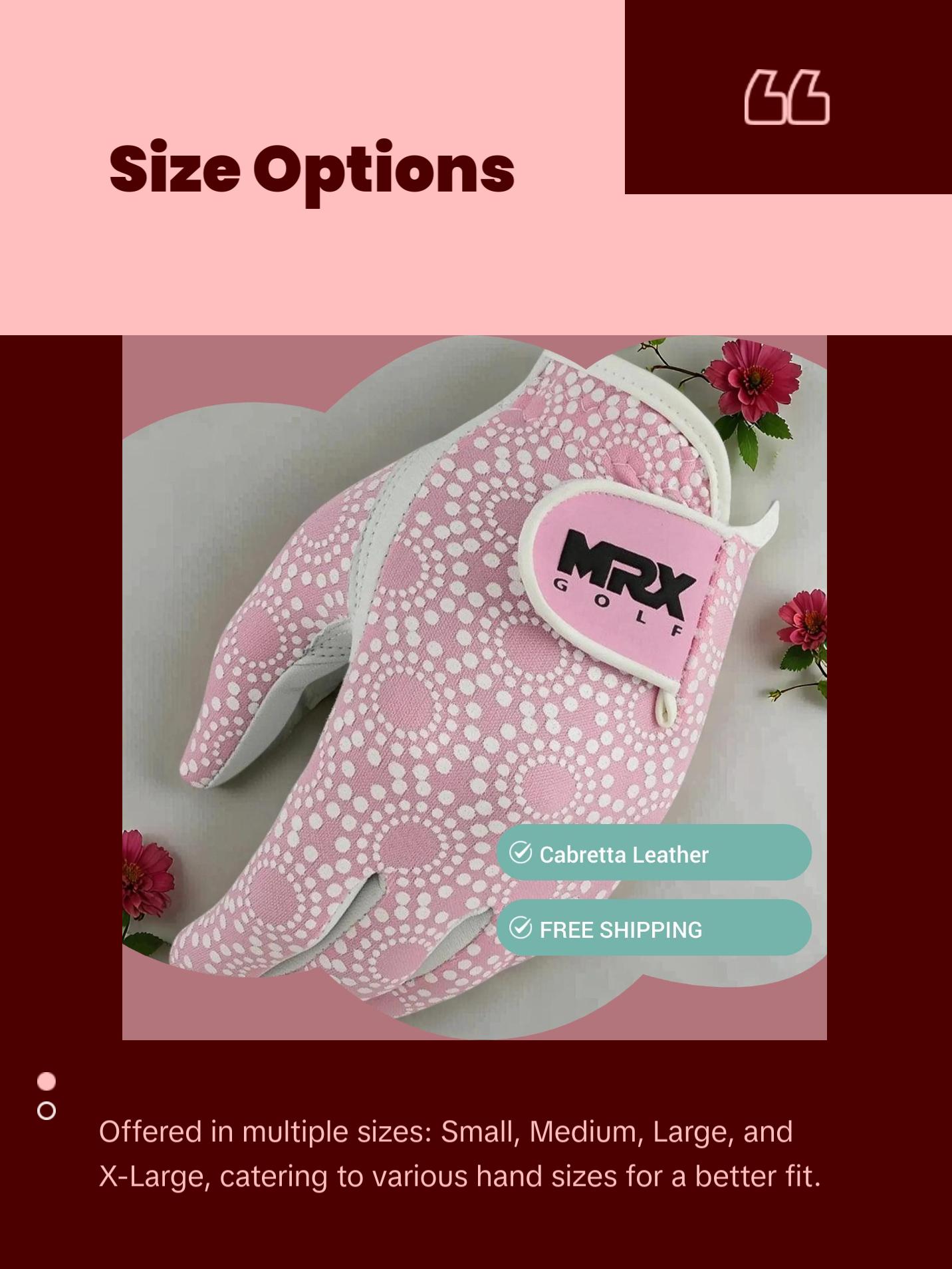 New Women Golf Gloves Cabretta Leather Pink