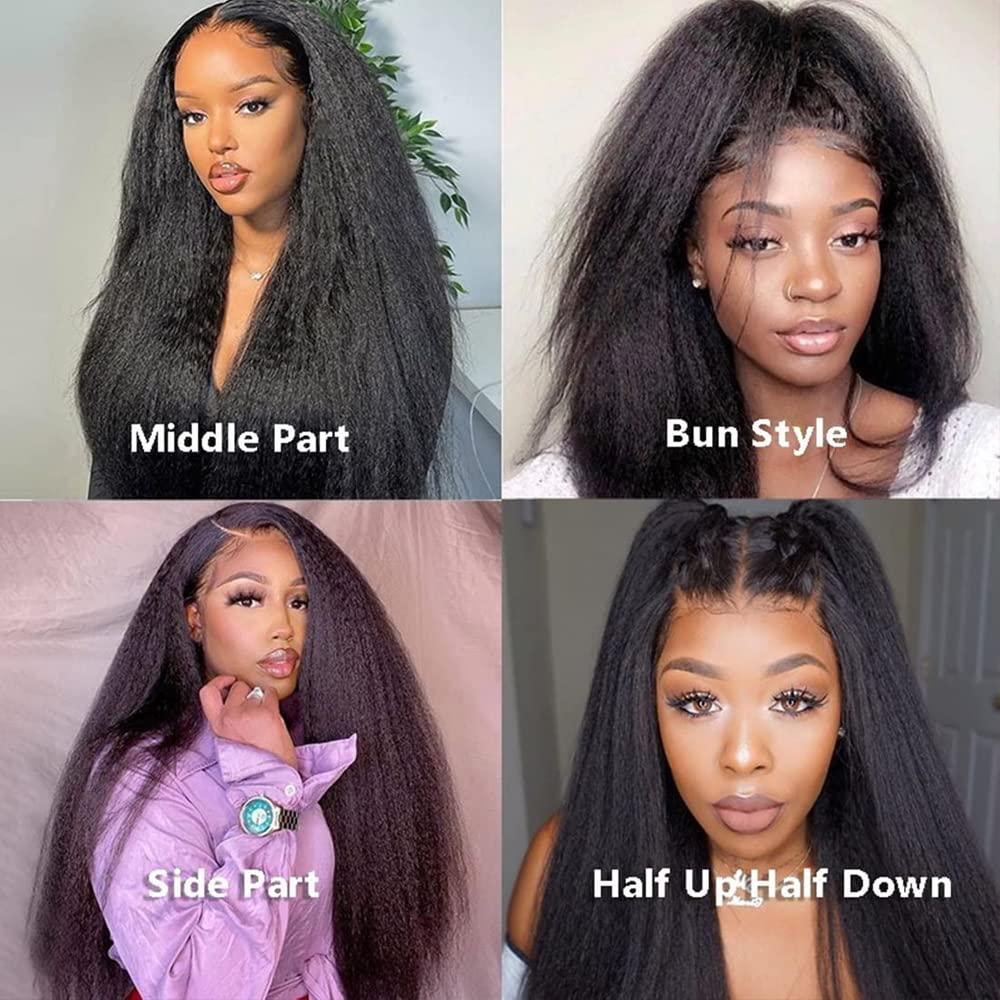 210Density Kinky Straight 13x6 Lace Front Human Hair Wigs For Women Brazilian Yaki Straight Transparent Lace Frontal Wig For Women 210Density Kinky Straight 13x6 Lace Front Human Hair Wigs For Women Brazilian Yaki Straight Transparent Lace Frontal Wig For Women