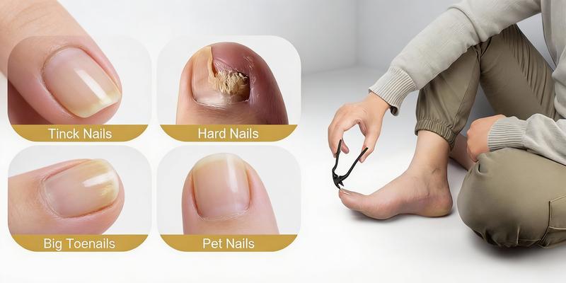 Black Curved Tip Nail Clipper with Extra Long Handle Ergonomic Design for Seniors Large Opening Sharp Durable Blade Ideal for Toenail Care