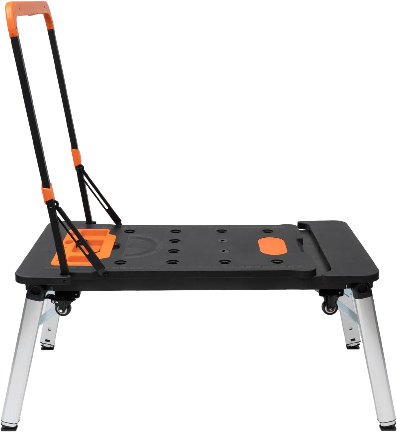 TECSPACE 7in1 Work Bench Multifunctional Portable Foldable Workbench Painted Work Table as Workbench, Scaffold,Platform,Sawhorse,Car Creeper and Hand Truck with 4 Wheels