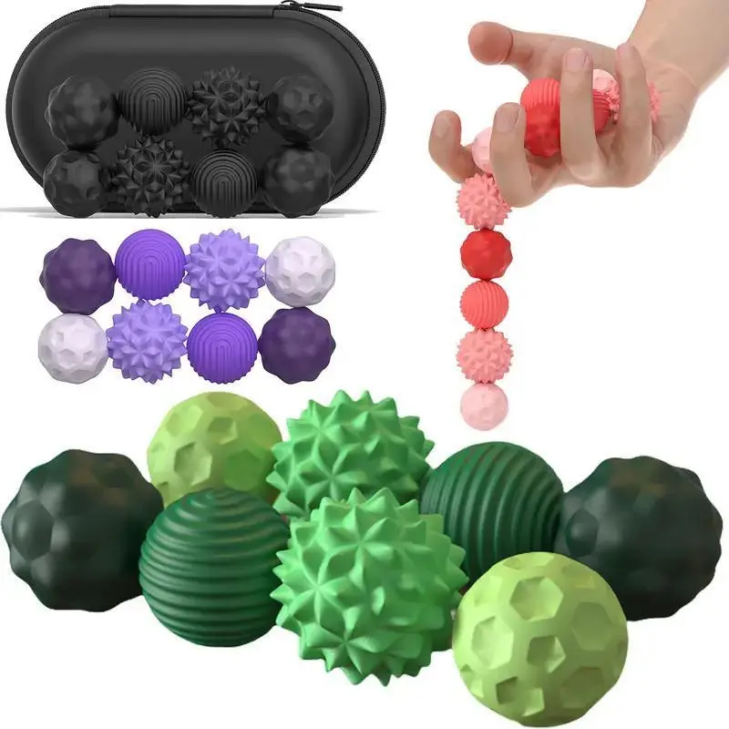 8pcs Soft Squishy Silicone Magnetic Fidget Ball Set - Oddly Satisfying Squishy Stress Relief Toys with Elastic Texture, Assorted Colors, Sensory Bundle for Ages 12+, 12 Years Above