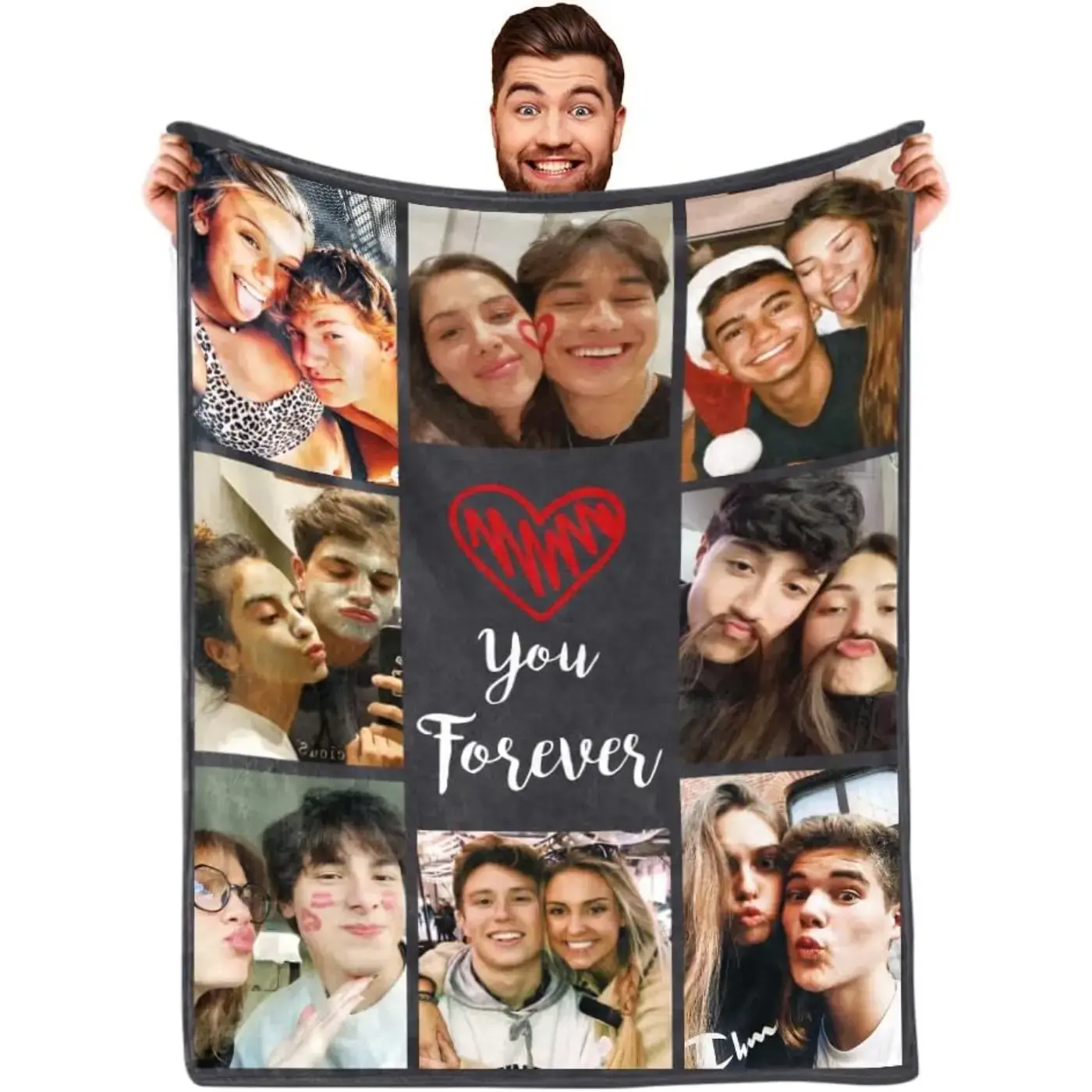 Comfycove blanket Click "Shop Chat",Send photos in the chat window，Custom photos Blanket I Love You Girlfriend Boyfriend Gifts, Personalized Blankets Throw with pictures, Couples Gifts Valentine's Day Christmas Birthday Anniversary Gifts
