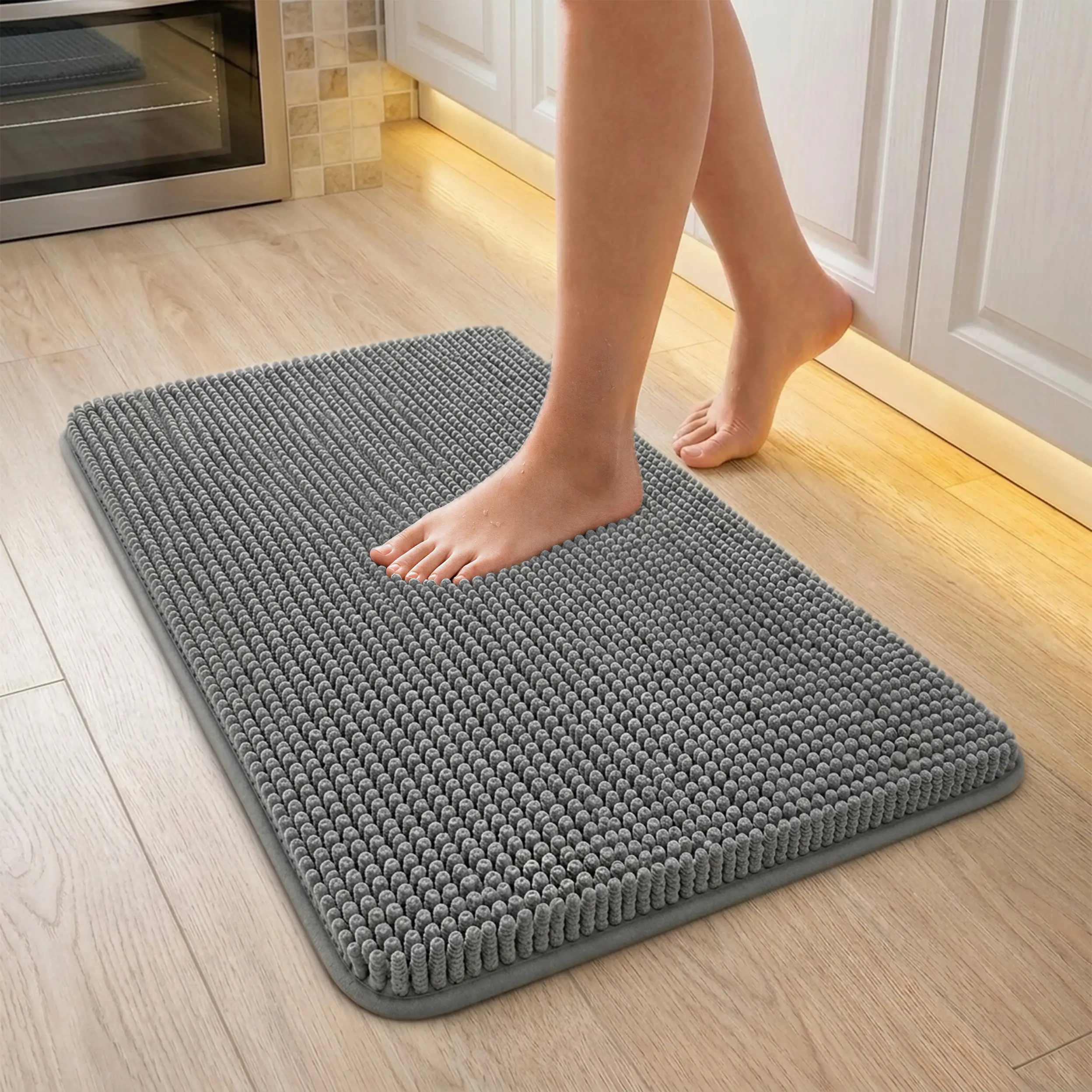 Utopia Home 17x24-inch Ultra-Soft Plush Microfiber Bath Mat with 1-inch Shag Pile Non-Slip TPR Backing Super Absorbent Quick-Drying Machine Washable