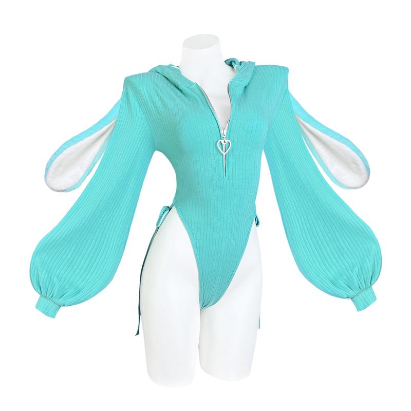 KORURACLUB Cute Knitted Bunny Suit with Fuzzy Rabbit Ears Anime Cosplay Costume Underwear for Women Plus Size Lingerie Fancy Nancy Outfits for Jumpsuit Black Clothes Womenswear Everyday Soft Fabric Love Matching Streetwear Style 2026 Hottest Picks