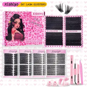 DIY Lash Clusters Eyelashes Extension Kit 30D-100D Curls 9-16mm Mixed Length Wispy Manga Individual Lashes for Makeup & Cosmetic Use sets