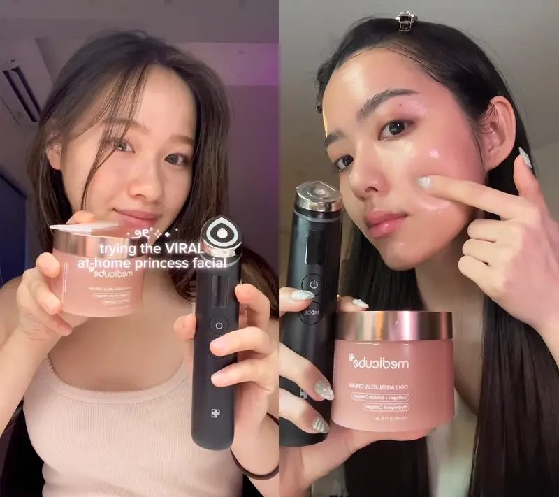 Product Introduction of [medicube] 310M Celebrity Glass Skin DuoㅣBooster Pro Korea's No.1 Glass Glow Device + Collagen Jelly Cream OR Deep Vita C Cream 4