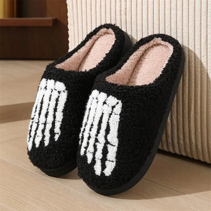 Men's Retro Cartoon Animal Print Slippers, Plush Lined Cloth Footwear, Cozy Indoor Slides for Home Lounge or Party