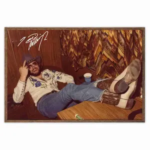 [Sale off up to 50%] Retro Hank W. JR Autograph Art Poster, Unframed Wall Art, Home Decoration Poster, Gift for Fans [No frame, Free Ship]. (No Frame)