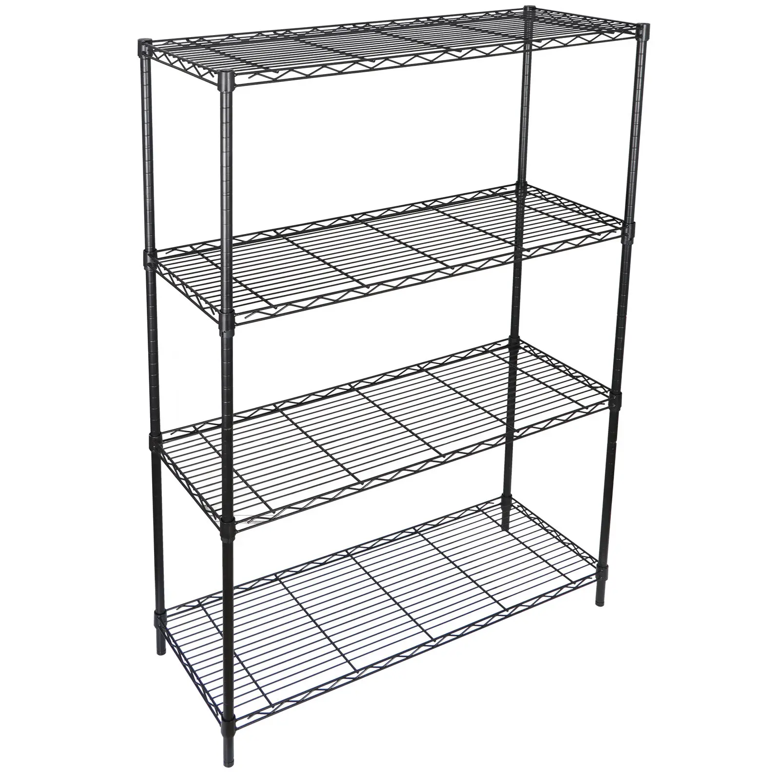 ZENSTYLE 4-Tier Adjustable Metal Wire Freestanding Storage Rack - 120kg Capacity Expandable Multilayer Shelf with Plastic Components, Custom-Height Shelves for Closet, Pantry, Kitchen Storage, Freestanding Storage Shelf