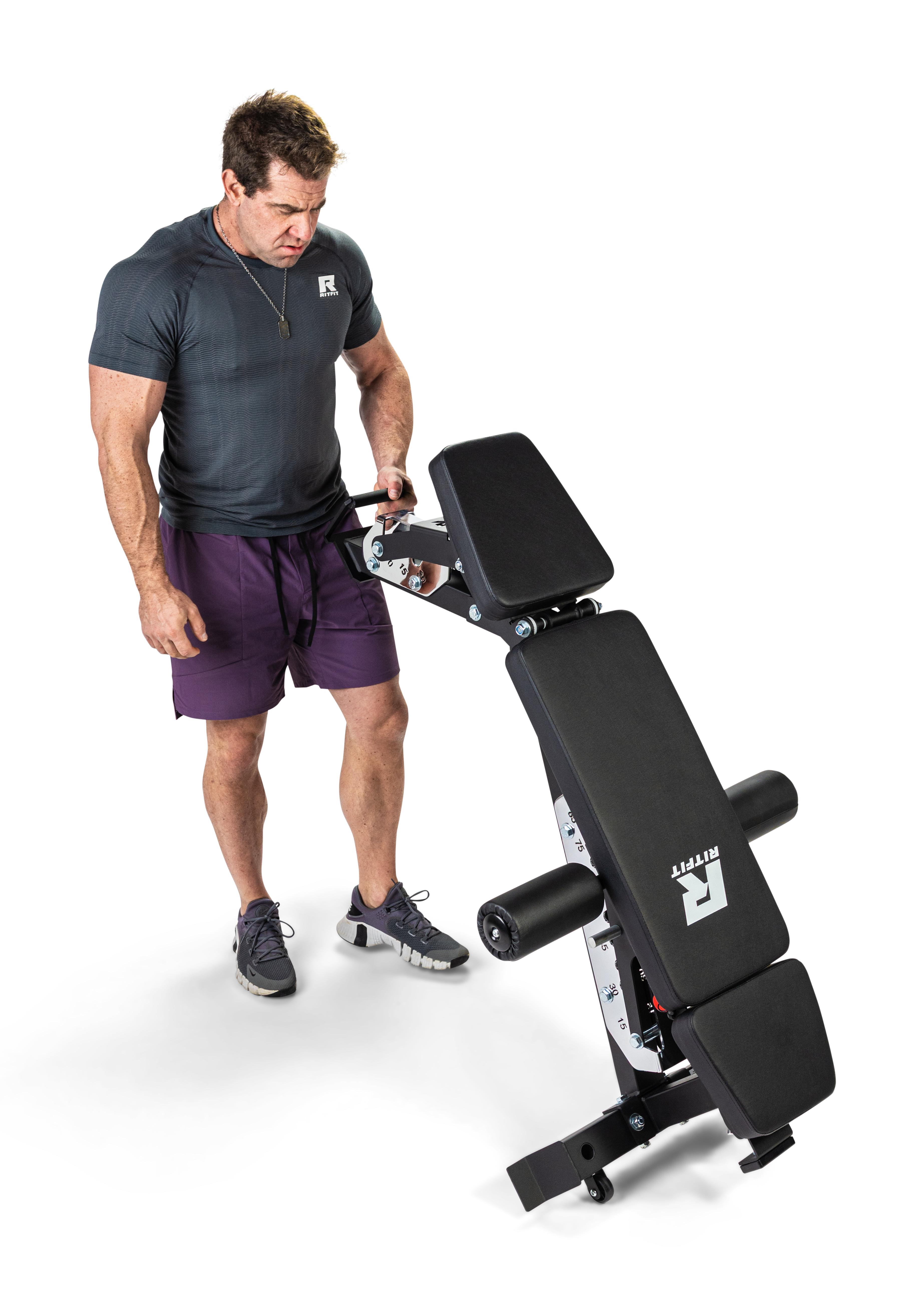 RitFit GATOR 1600LB 3-Section Adjustable Weight Bench(Black/Red)