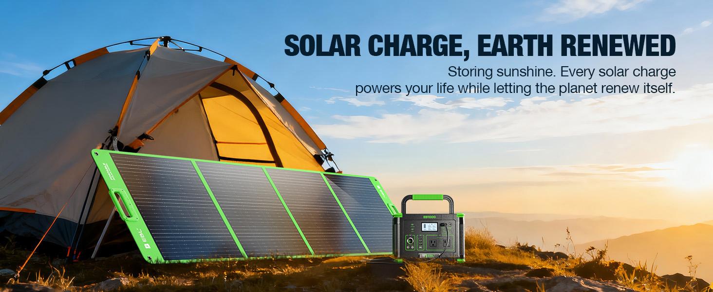 Outdoor Power Station: EBL1000W Solar Generator w/ 999Wh Battery | Powers Home Essentials & Camping Gear Outdoor Power Station: EBL1000W Solar Generator w/ 999Wh Battery | Powers Home Essentials & Camping Gear