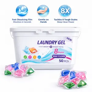 5-in-1 Laundry Detergent Pods (50 Count) with Coconut Sea Breeze Scent Booster – Toss & Wash Heavy Duty Stain Remover Pods