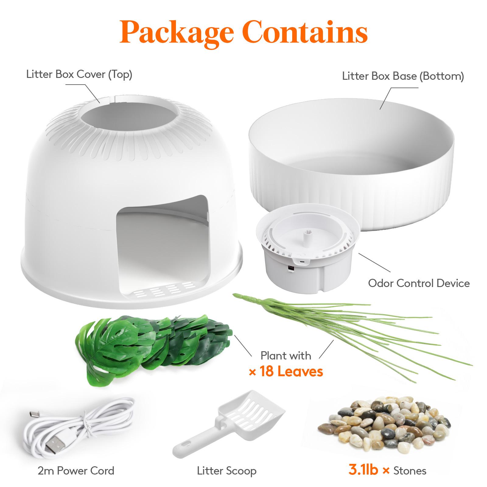 Lifewit Cat Litter Box with Faux Plant or Castle Design, Hidden Enclosure Tray with Scoop, Odor Control & Carbon Filter, Covered Cat Toilet for Living Room, Bedroom, Corner