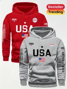 2PCS Men's Fashion American Street Letter Printed Drawstring Hoodie for Autumn and Winter Warm Sports, 2029 Spring Autumn/Winter Valentine's Day Gift Suitable for Students and Couples Autumn/Winter Fashion Hoodie
