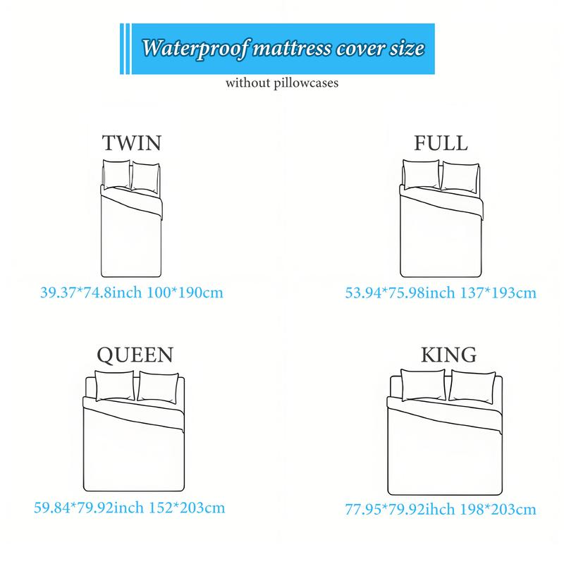 Bepatio Waterproof Mattress Protector For Queen,Twin Size,6''-18'' Deep Pockets Fitted Sheet, Breathable Friendly Fabric & Machine Washable Cooling Bedding Cover for Bedroom, Guest Room,Solid Color, bamboo sheet set