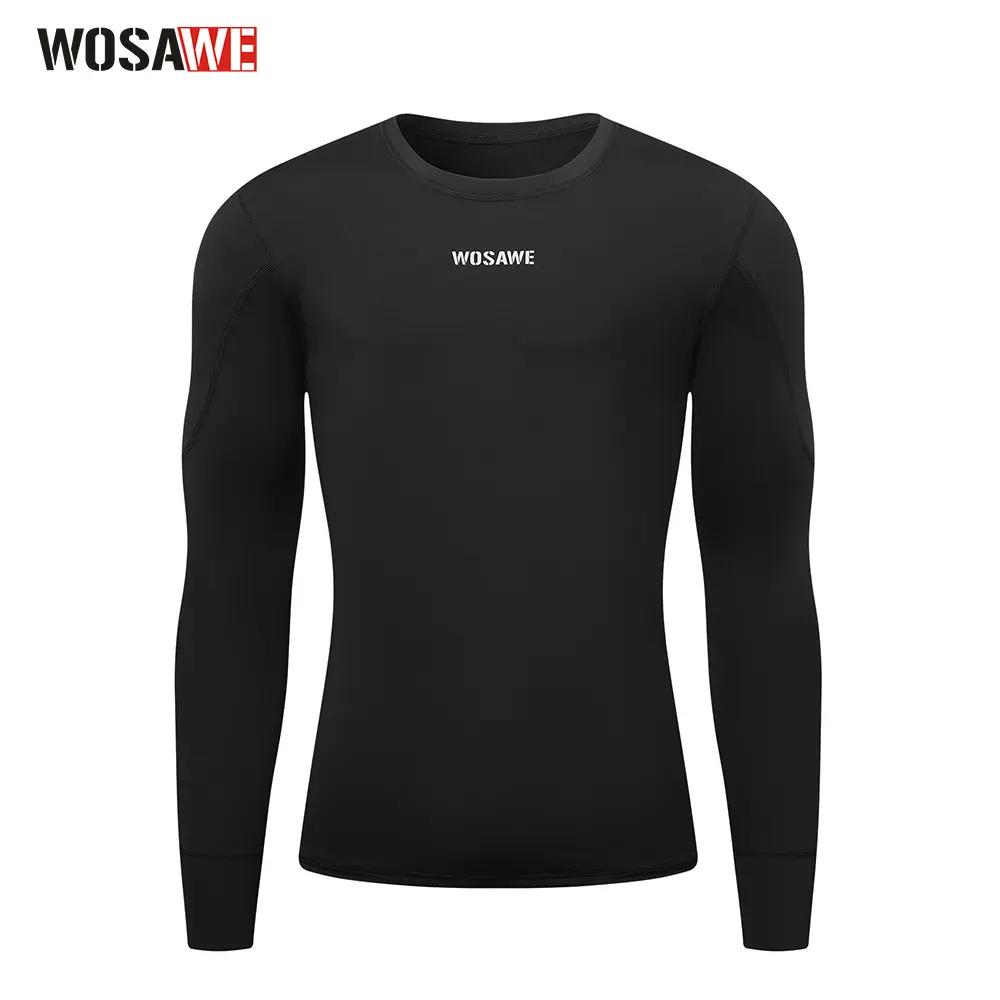 WOSAWE Men's Thermal Underwear Tops Crewneck Long Sleeve Fleece Lined Shirts for Mens Cold Weather Base Layer