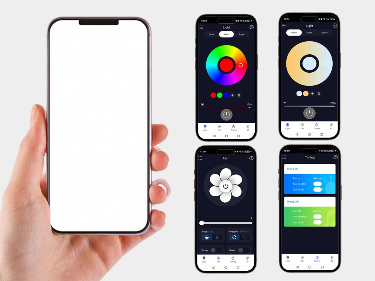 BaySquirrel Slim Invisible Ceiling Fans Lights with Remote Control & App 42 Inch Dimmable Fan 6 Retractable Blades 6-Speed Reversible Adjustable Rgb Lighting 24-Hour Timer Smart Lamp,Feb Faves,Valentine's Day