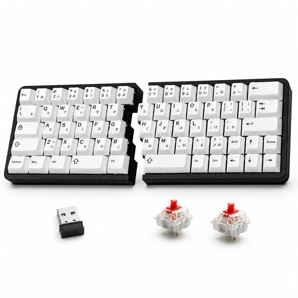 YIVU Split Mechanical 60% Wireless Ergonomic Split Keyboard - 2.4G Hot Swappable Red Switch, QMK/Vial Custom, QWERTY Compact Layout, USB-C Rechargeable RGB, Ultra-Light Quiet for Mac/Windows Gaming, Business & Productivity Tools, Linux