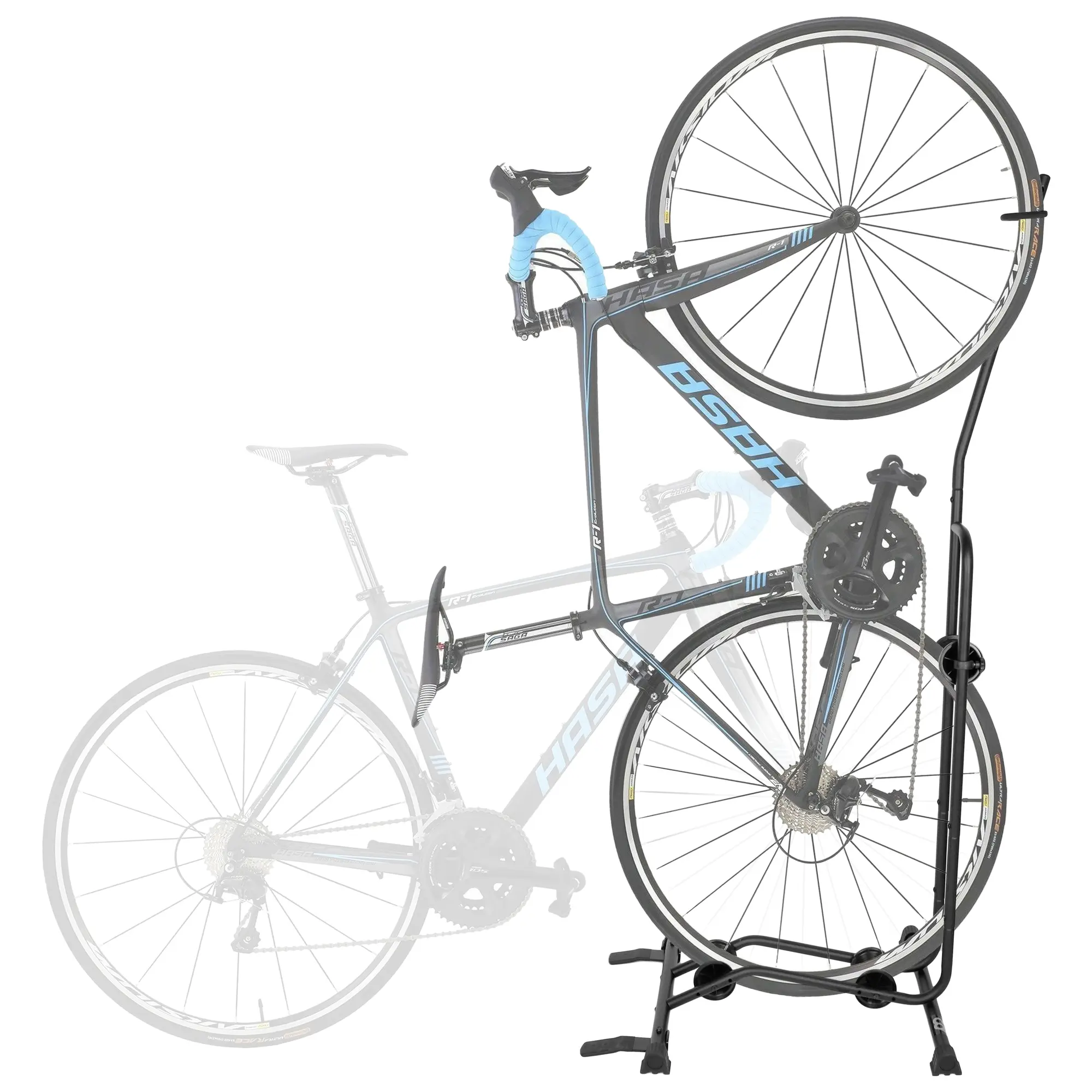 CyclingDeal Upright Bike Stand - Premium Quality Vertical & Horizontal Adjustable Bicycle Floor Parking Bike Rack - MTB Road Bike Storage for Wheels Sizes up to 29" Bike Rack Garage - Classic 1 Bike