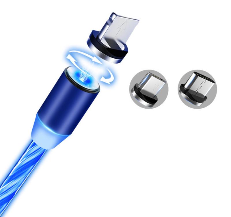 Compatible with Apple, Flowing Ligh Magnetic Streamer Data Line Cable for Iphone Android Typec Compatible with Apple, Flowing Ligh Magnetic Streamer Data Line Cable for Iphone Android Typec