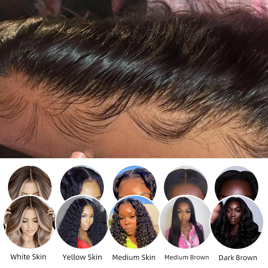 More Face 13x6 Straight Lace Frontal Wigs Human Hair Transparent Lace Front Wig Pre Plucked with Baby Hair