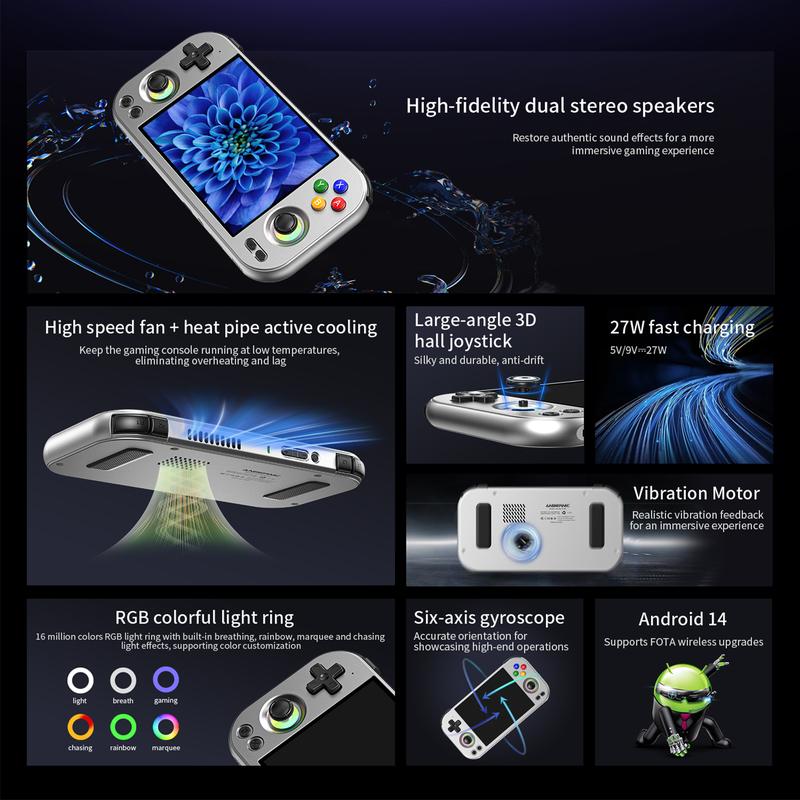 ANBERNIC RG 477M Retro Game Console Android 14 Dimensity 8300 Game Player 4.7-inch LTPS In-Cell Display RGB Hall Joystick RG477M Aluminum Alloy Shell Large Screen Handheld Game Console ANBERNIC RG 477M Retro Game Console Android 14 Dimensity 8300 Game Player 4.7-inch LTPS In-Cell Display RGB Hall Joystick RG477M Aluminum Alloy Shell Large Screen Handheld Game Console