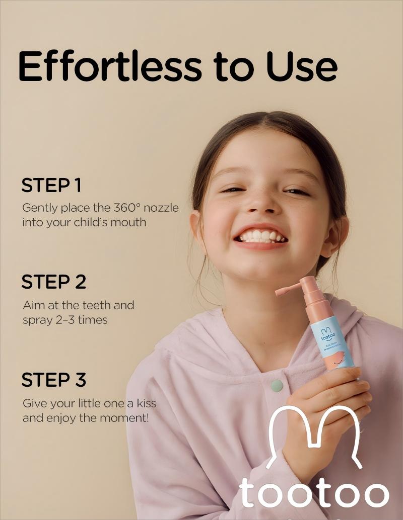 tootoo Toddler's  Probiotic Oral Spray,  Natural Cavity Defense & Fresh Breath, Grape Flavor with Xylitol & Probiotic, Fluoride Free, PortableToothpaste Helper , 20ml