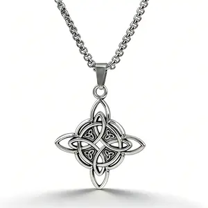 Witches Knot Necklace Hecate Goddess of Witches with Celtic Knot Design Pendant Necklace Goddess Jewlery Tetragrammaton Collar De Amuleto Proteción with Aritificial Gemstone Decor Fashion Jewelry Accessories Gift for Women TikTokShopBlackFriday