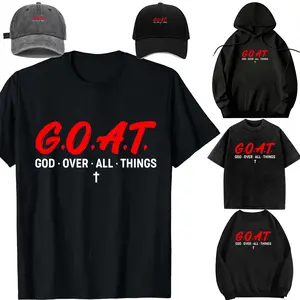 Family set-DIY-Unisex-Long sleeves / With a hat / For children/G.O.A.T. God Over All Things Funny Apparel T-Shirt