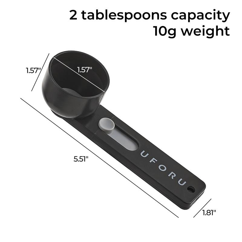UFORU Multi-functional Measuring Spoon with Built-in Funnel | Suitable for narrow-necked bottles | Can be used for coffee, collagen, pre-workout supplements, baby formula, herbal tea, masala chai, etc. | Specifically designed for protein powder.
